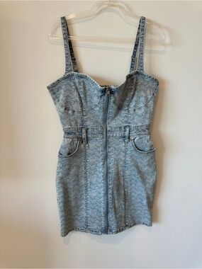 Juicy Couture Light Blue Jacquard Denim Zip Jacket